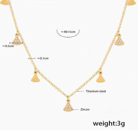Zircon Triangle Charm Necklace