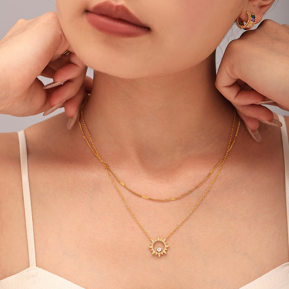 Sunburst Zircon Necklace