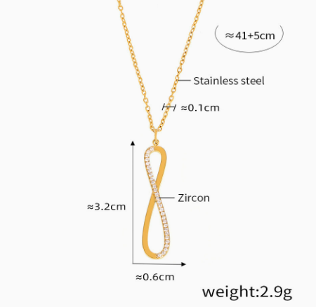 Infinity Zircon Pendant Necklace