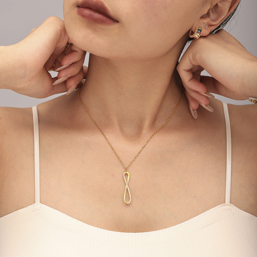 Infinity Zircon Pendant Necklace