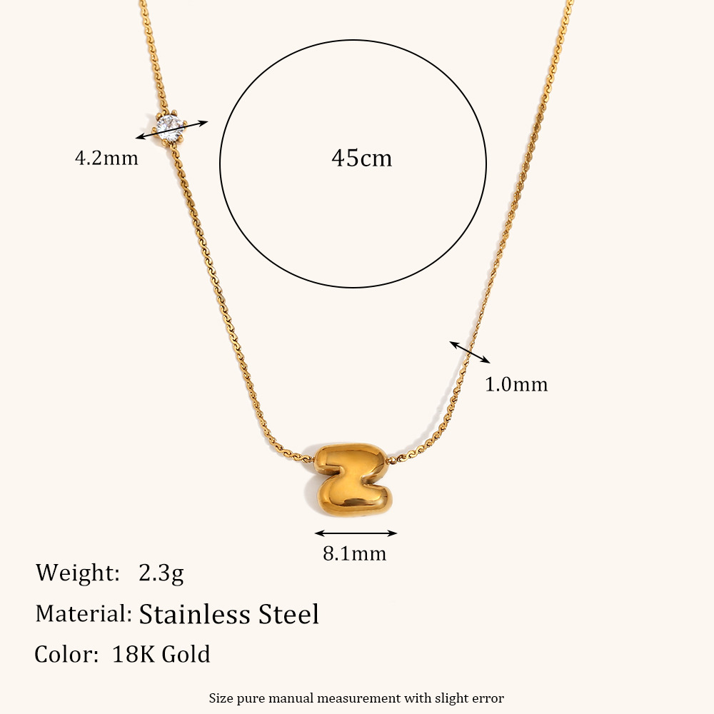 Gold Letter Z Initial Necklace with CZ Accent