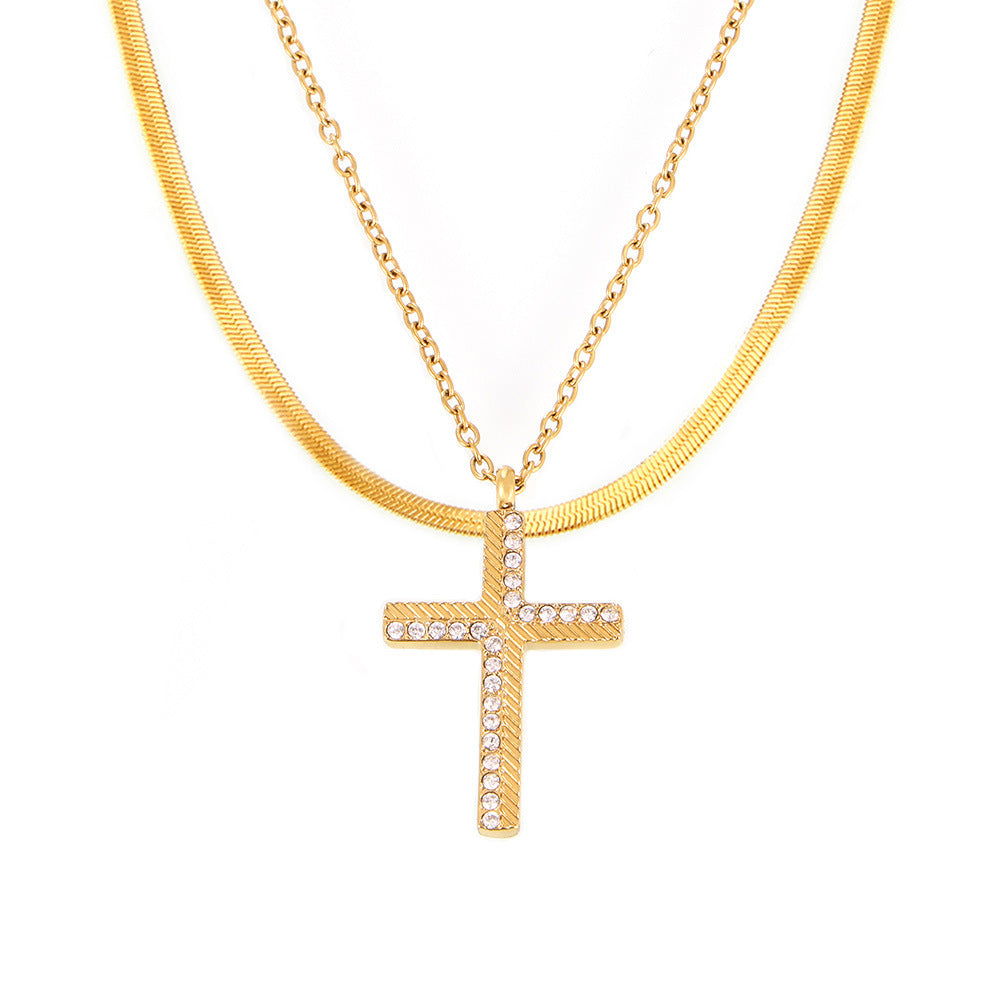 Crystal Cross Pendant Necklace
