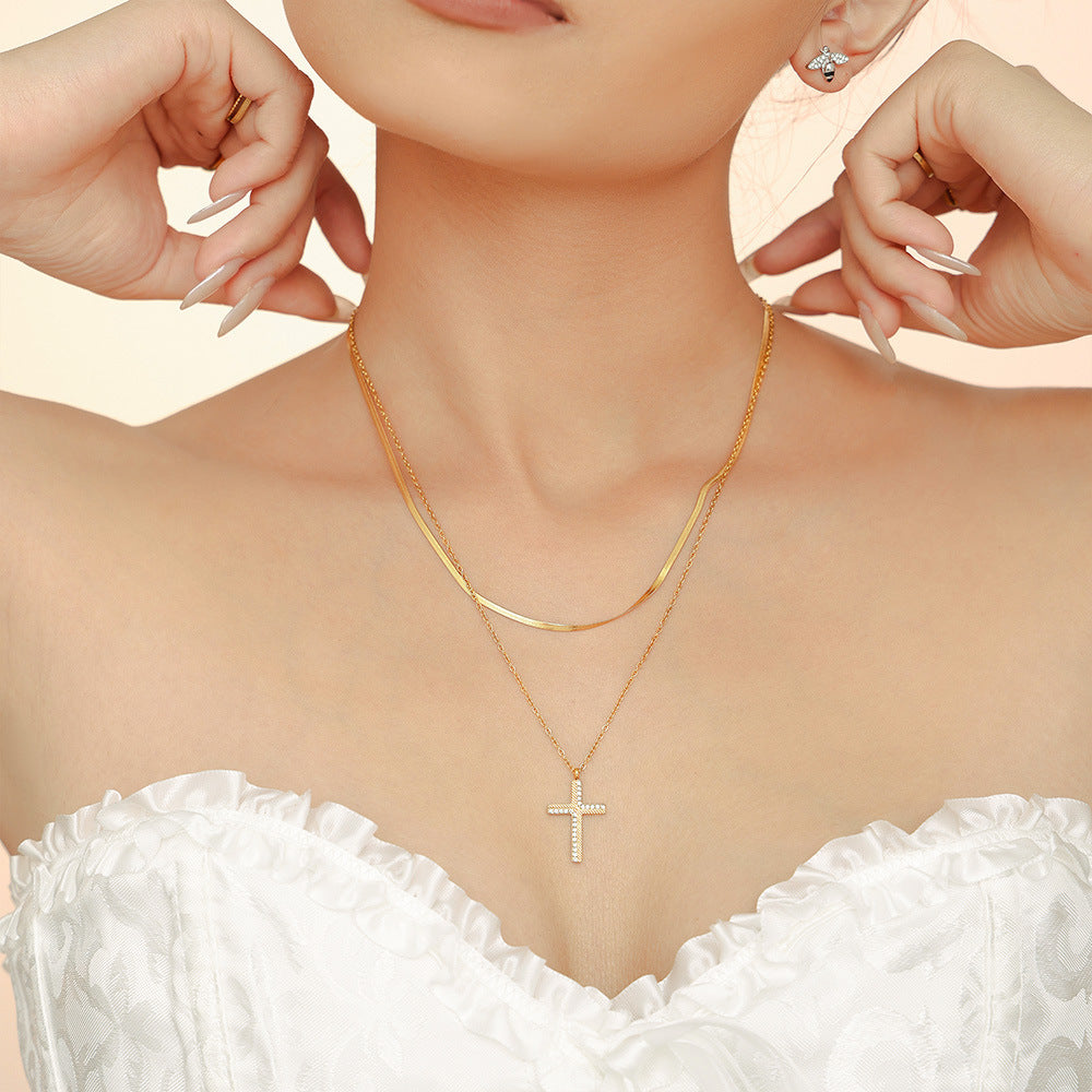 Crystal Cross Pendant Necklace