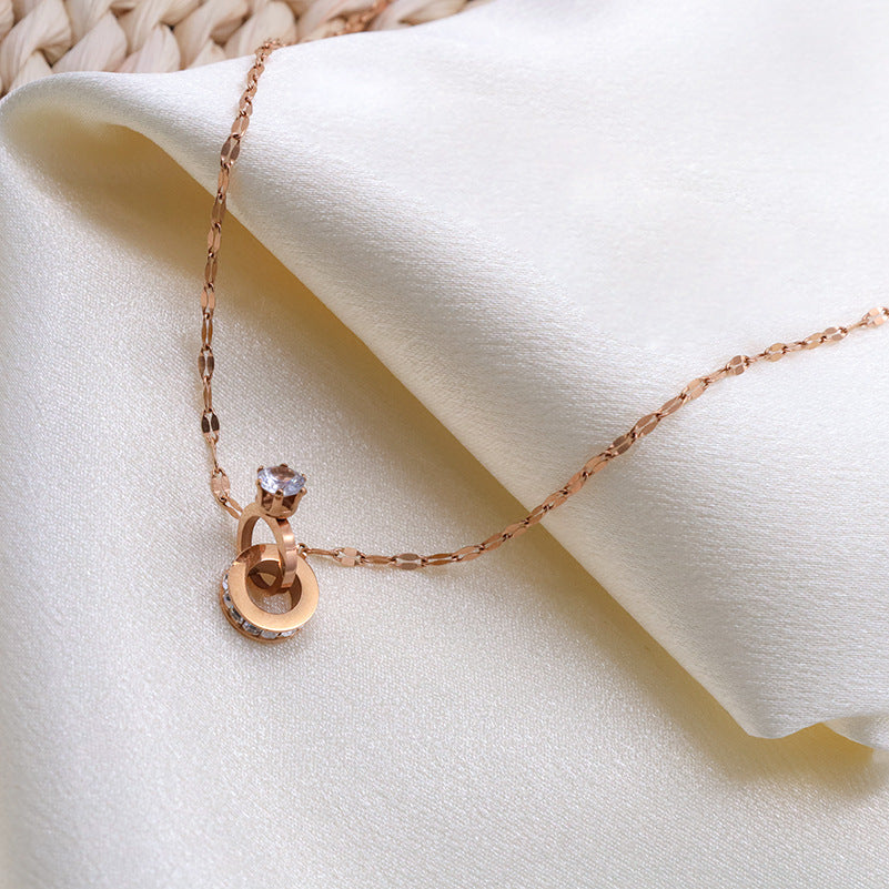 Rose-Gold Interlocking Loop Necklace