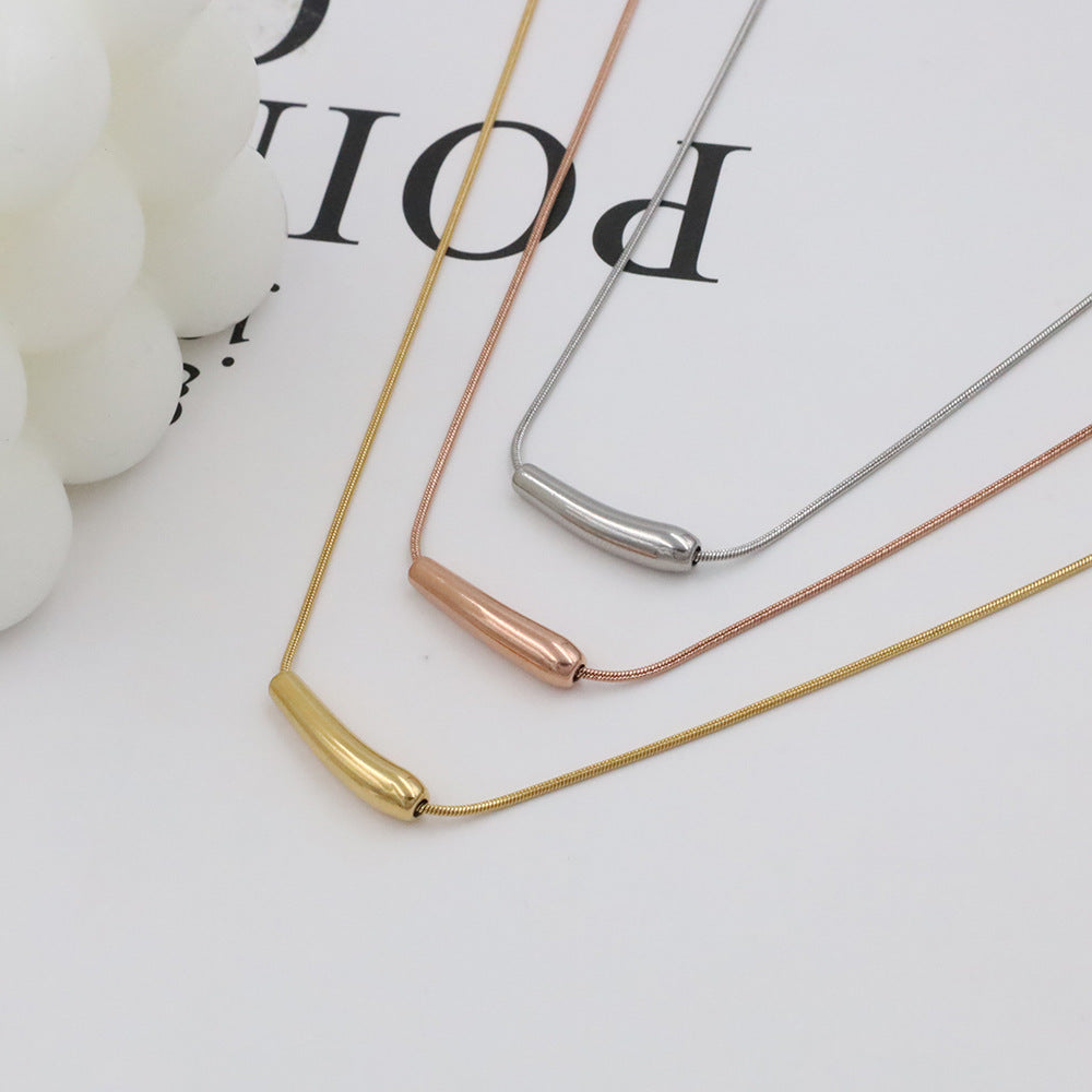 Sleek Curved Bar Necklace