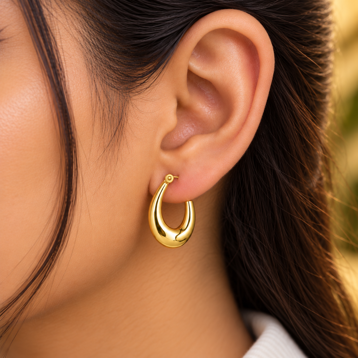 Sculpted Gold Hoop Earrings