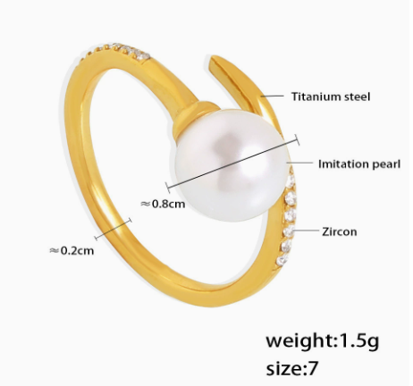 Luna Pearl Curve Ring