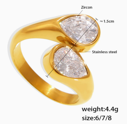 Élan Twin Teardrop Ring