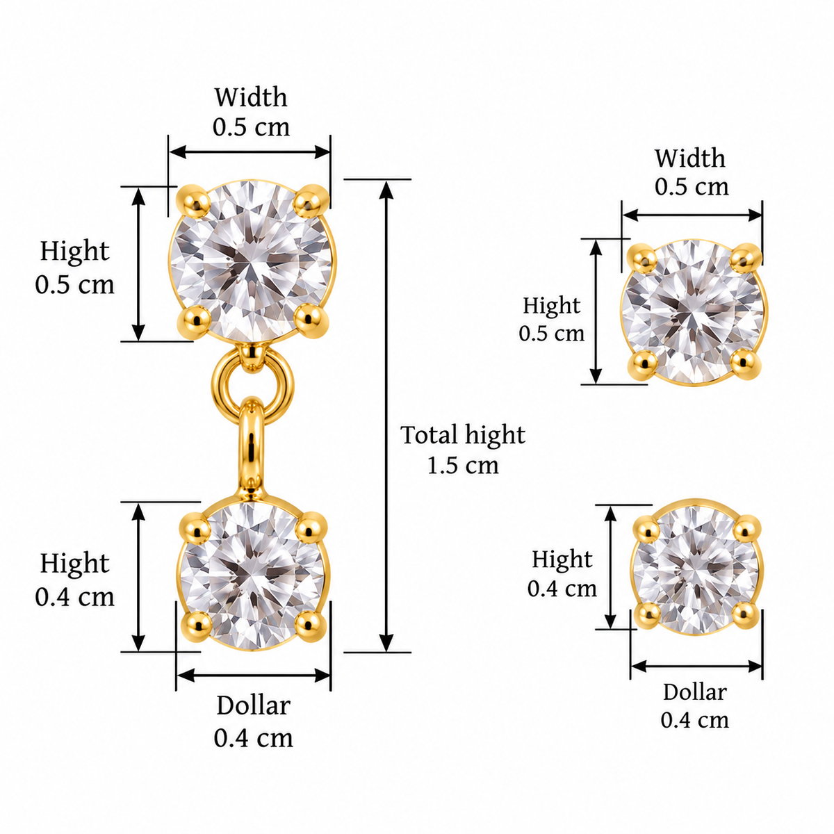 Solitaire Stud & Drop Earrings